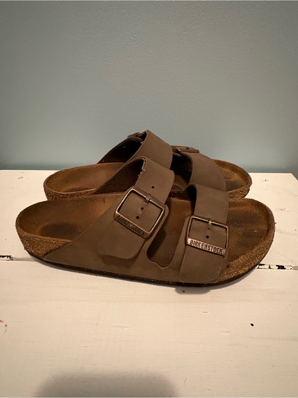 Birkenstocks size 39 two strap in brown